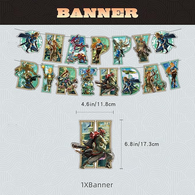 Legend Game Party Supplies, Game Birthday Supplies Include Banner, Bracelet, Balloon, Cup Cake Toppers, Cake topper for children Birthday Party