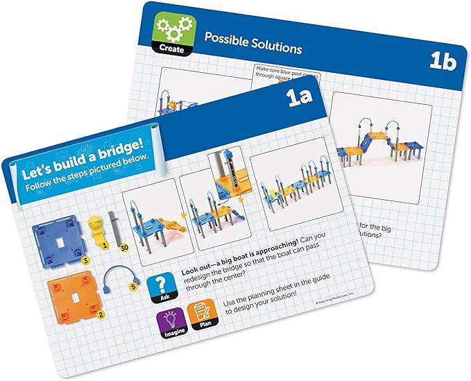 Learning Resources City Engineering and Design Building Set, Ages 5+,100 Pieces, Engineer STEM Toy, Construction Toys, Simple Machines Kids