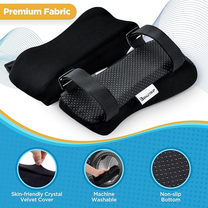 BEAUTRIP Ergonomic Armrest Pads- Office Chair Arm Rest Cover Pillow - Elbow Support Cushion for Computer, Gaming and Desk Chairs (Set of 2)