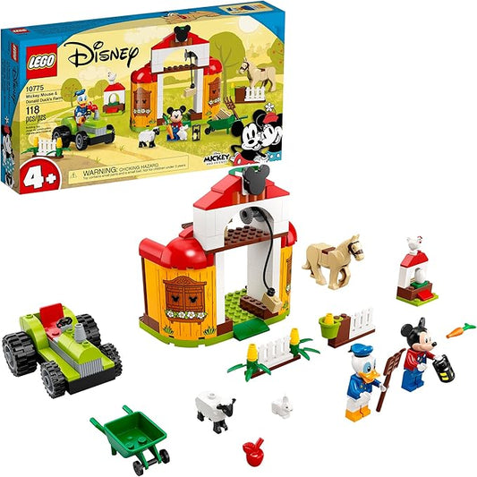 LEGO Disney Mickey and Friends Mickey Mouse & Donald Duck’s Farm 10775 Building Kit; A Creative Play Set for Kids; New 2021 (118 Pieces)