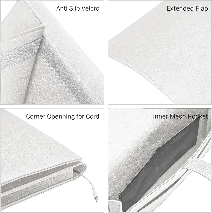 YOUDENOVA Bedside Caddy, Bedside Storage Caddy, Bedside Organizer for Dorm Room, Bunk Bed, Beige