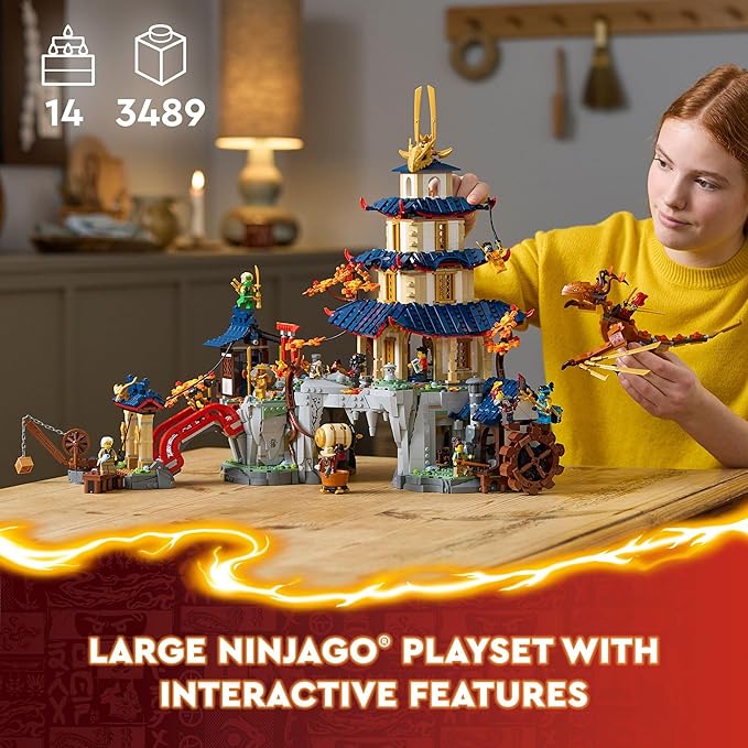 LEGO NINJAGO Tournament Temple City Adventure Toy, Fantasy Playset for Kids, 13 Minifigures and a Dragon Figure, Birthday Gift for Boys and Girls Aged 14 and Up 71814