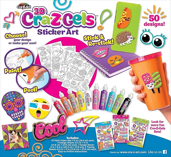 Cra-Z-Art CRA-Z-Gels 3D Deluxe Set DIY Sticker Kit