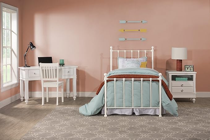 Hillsdale Furniture Molly Bed Set with Rails, White, Twin