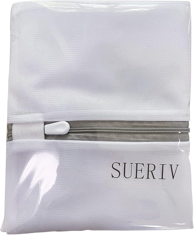 SUERIV Laundry Mesh Bag-Heavy Duty Mesh Laundry Bags,Laundry Bags Mesh Wash Bag for Washing Machine-Supper Zipper Net Laundry Bag for Travel,Lingerie,Sweater,Garment,Undergarment 4（24Inch×24Inch）