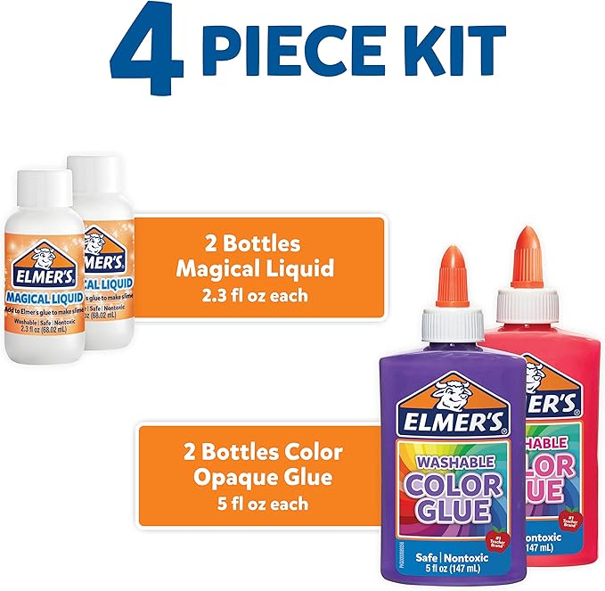 Elmer's Color Slime Kit, 2-Count + 2-Activator, Pink/Purple