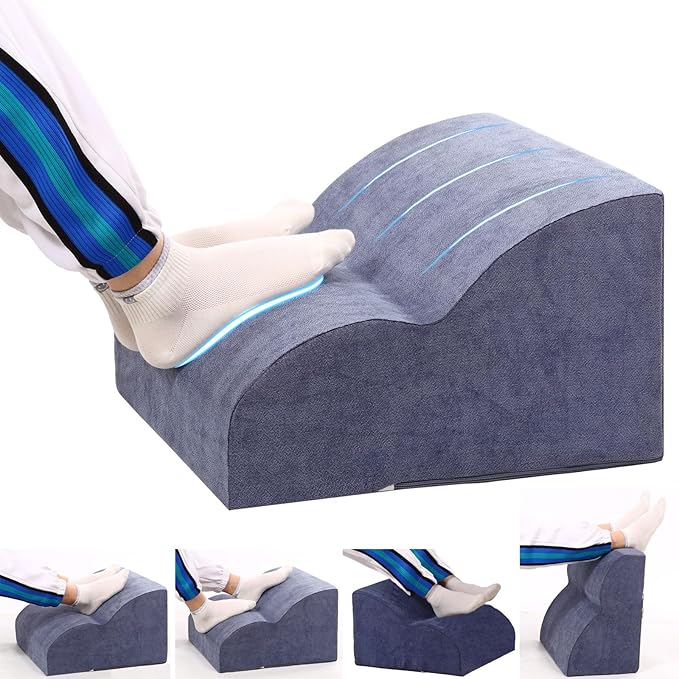 Foot Rest for Under Desk at Work.Multifunctional 3-Tier Foot Stool,with Washable Footrest.for Under Desk,Office Chair Gaming Chair & Sofa,Leg Elevation Pillow,Supports Posture-Light Blue