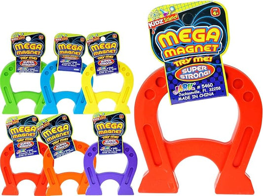 JA-RU Kidz Science Mega Magnet Toys (6 Magnets Assorted Color). Large Strong Horseshoe Magnet Physics Toys for Kids, Boys & Girls. Science Kit Classroom Learning & Stem Toys. 5460-6p
