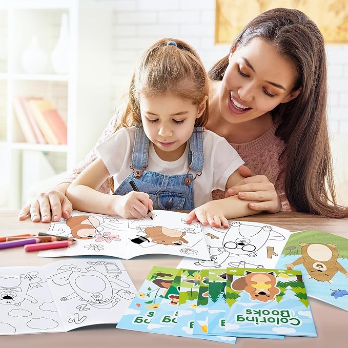 ANGOLIO 24Pcs Groundhog Coloring Books Bulk for Kids Cartoon Dormouse Animals Coloring Books Mini DIY Art Drawing Booklet for Kids Happy Groundhog Day Supplies Spring School Rewards Goodie Bag Filler