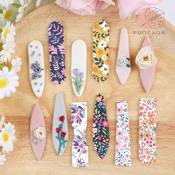 Puocaon Long Dangle Clay Cutters - 10 Pcs Clay Cutters for Polymer Clay Jewelry, Basic Oval Clay Cutters for Hair Clip Barrettes Making, 3D Print Rectangle Polymer Clay Earring Cutters