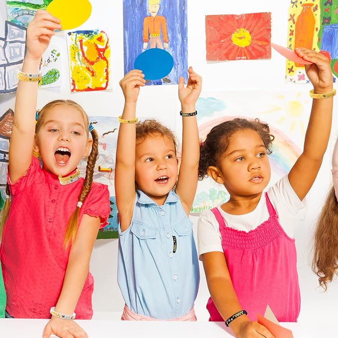 Bee Bracelet Silicone Bee Wristband Assorted Color Bee Theme Party Favors Bee Teachers Decorations Classroom Decorations Bees Wristband for Boy Girl Bee Birthday Baby Shower Party Supplies (24 Pieces)