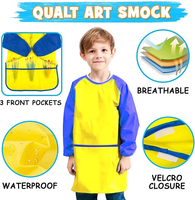 69 Pack Kids Paint Set, Shuttle Art Art Set for Kids with 30 Colors Acrylic Paint, Wood Easel, Canvas, Painting Pad, Brushes, Palette and Smock, Complete Paint Set for Boys and Girls(package may very)