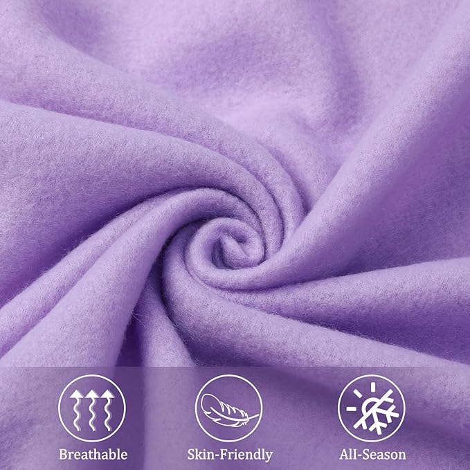 Kinlop 40 Packs Fleece Blanket Bulk 60 x 50 Inch Soft Lightweight Fleece Cozy Blanket Warm Throw Plush Pet Throw for Bed Couch Sofa Home Office Wedding Gifts Travel Camping (Lavender)