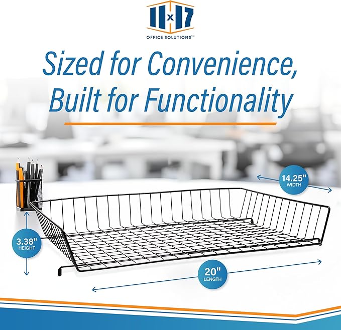 Ruby Paulina 11x17 Wire Basket Desk Tray Black