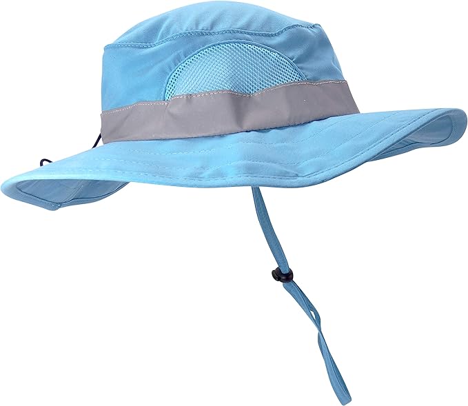 Light Blue Kids X-Small Safety Cargo Vest with Hat Fits Size 2T-4T (Light Blue, X-Small)