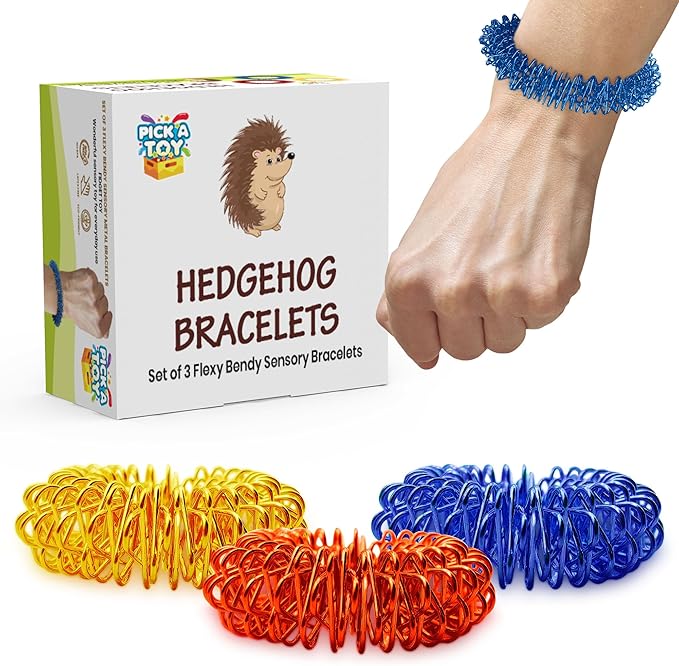 Fidget Sensory Toys Set – 3 Quiet Metal Bracelets for Men, Women, Adults, Teens, and Children 5+ – Sensory Desk Games