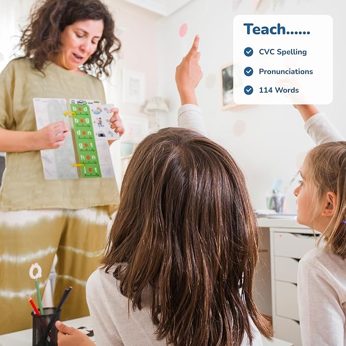 CHEFAN CVC Word Spelling Games, Phonics Flash Card Sight Word Games, Preschool Kindergarten Learning Activities, Montessori Educational Toy Gift for 3 4 5 6 Year Old Kids