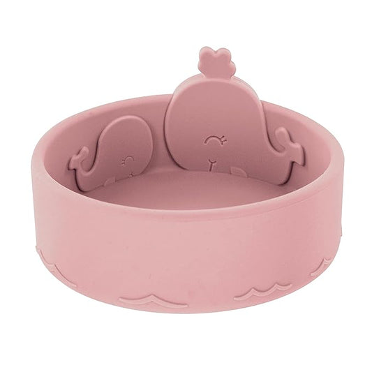 Nuby Animal Friend Silicone Round Bowl - Toddler Bowl - 6+ Months - Pink Whale Bowl