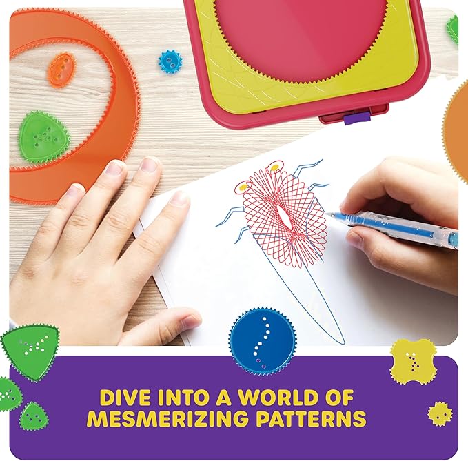 Dan&Darci Spiral Art Kit for Kids - Craft Set for Girls & Boys Ages 6-12 - Gifts for 6, 7, 8, 9, 10 Year Old Girl, Boy - Toys and Crafts Kits Gift - Arts Birthday Retro Vintage Ideas Drawing