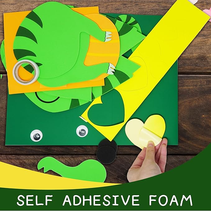 4E's Novelty DIY Dinosaur Valentines Card Box Craft Kit - Makes 1 Valentines Day Crafts for Kids, Valentine Mailbox for Classroom Exchange Party Activity Mail Box Crafts for Kids Girls Boys