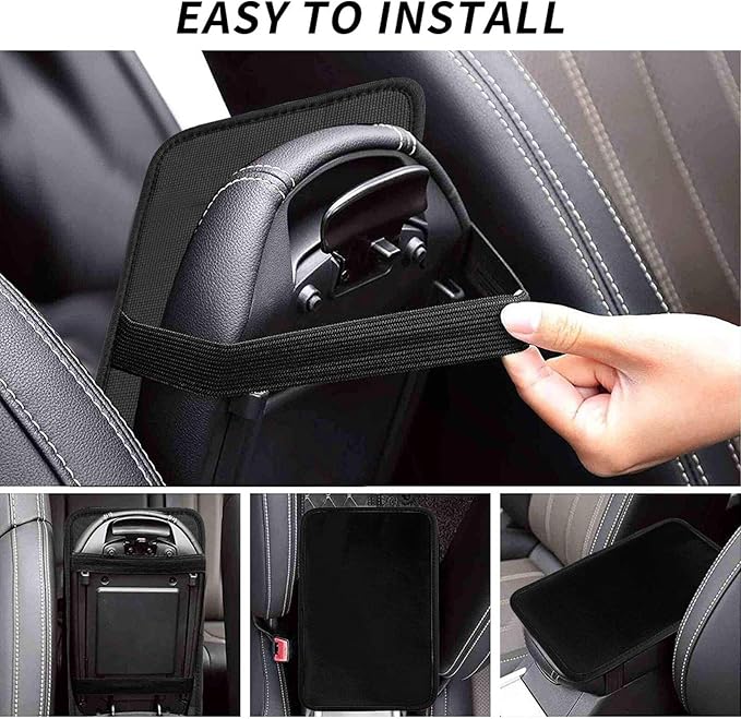 DORKEIXIA Black Auto Center Console Armrest Pad Universal Car Center Console Cover Seat Box Cover for Sedan, Van, SUV, Truck Car Accessorie