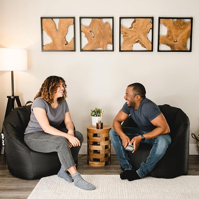 Big Joe Milano Beanbag Chair Stretch Limo Black Smartmax