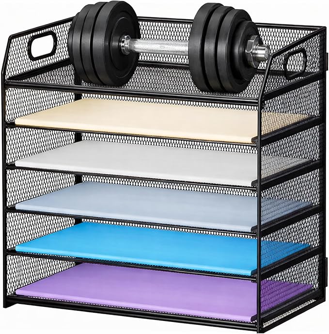 6 Tier Desk Organizer, Heavy-Duty Thick Metal Letter Tray Organizer, Large Capacity Desktop File Organizer for Heavy Files, Easy to Assemble for Home, Office & Classroom