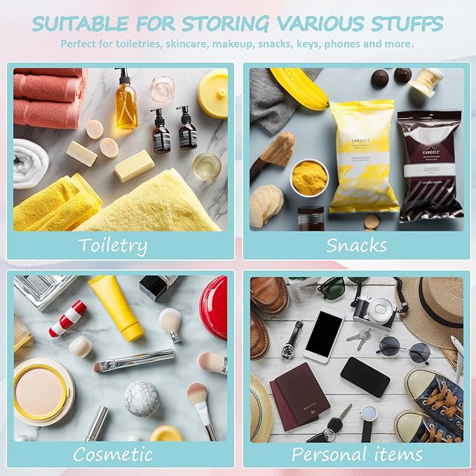 BuyCard 2 Pcs Pool Bag Cosmetic Makeup Bag with Chenille Letter Patch, Clear Pouch PVC Organizer Purse, Waterproof Travel Beach Bag, Portable Toiletry Storage Bag