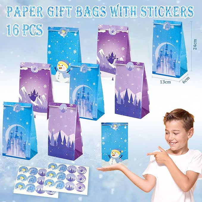 80 PCS Frozen Party Favors frozen birthday party decorations Invisible Ink Pen Mini Notebook Paper Gift bag Silicone Bracelet Keychain Frozen Stuffer Toy Gift