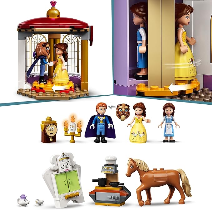 LEGO® Disney Belle and The Beast’s Castle 43196 Building Kit; an Iconic Castle Construction Toy for Creative Fun