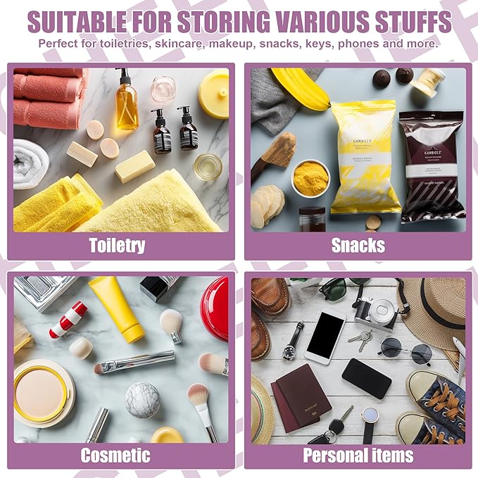 BuyCard Cheer Chenille Letter Bags Clear Makeup Bag, Cheerleader Gifts Cosmetic Bag, Varsity Preppy Patch Flat Pouch Cheer Accessories, Waterproof PVC Organizer Toiletry Bag for Women Girls Purple