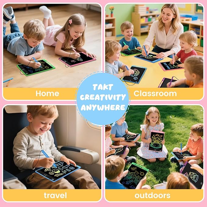 4 Pack LCD Writing Tablet for Kids, Erasable and Reusable Toddler Doodle Board in 8.5 inch, Ideal Educational Drawing Pad for Learning Toy for Ages 3-8 Gifts for Girls Boys