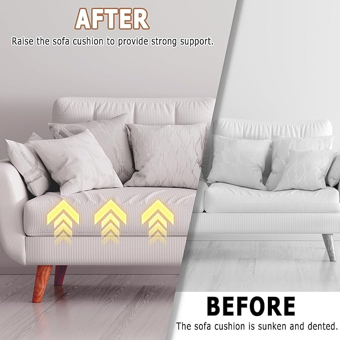 3PCS 40D 22 x 22 x 2.4in Couch Cushion Support for Sagging Seat, Large Size Arc Sofa Cushion Support, High Rebound Couch Cushion Inserts, Repair Sofa Dents to Improve Comfort, Black
