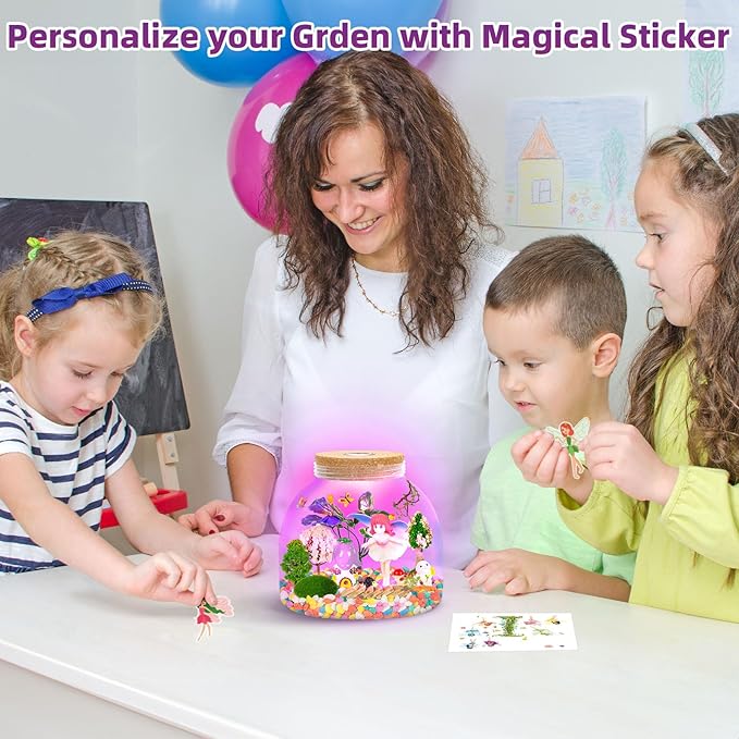 Fairy Light Up Terrarium Kit for Kids - Create a Whimsical Fairy Garden | Fairy Toys for Girls, Science Kits, Arts and Crafts for Kids, Girls Toys Ages 4+, Kids Gifts