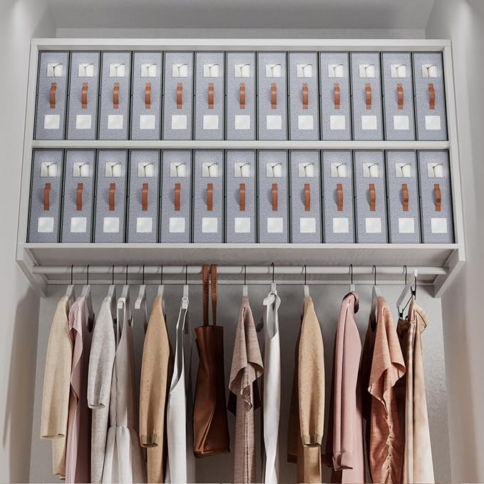 4 Pack Bed Sheet Storage Organizers- Premium Fabric Closet Organizer with Clear View Window, Space-Saving Foldable Design for Queen/King Size Bedsheets, Blankets & Duvet Covers