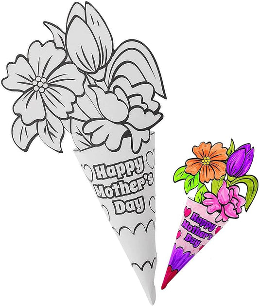 Color Your Own Mother's Day Bouquet - Makes 12 - DIY Crafts for Kids and Fun Home Activities