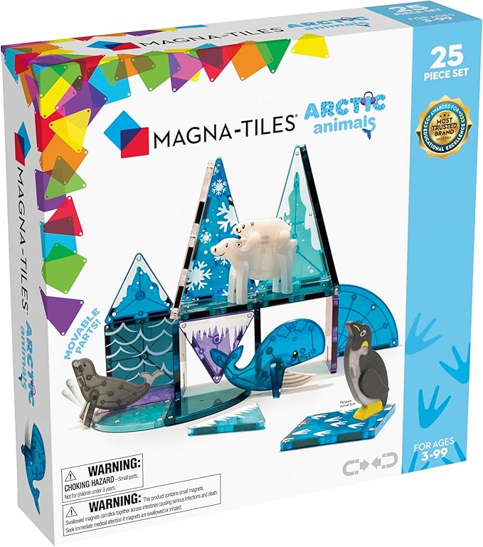 MAGNA-TILES Arctic Animals 25-Piece Magnetic Construction Set, The ORIGINAL Magnetic Building Brand