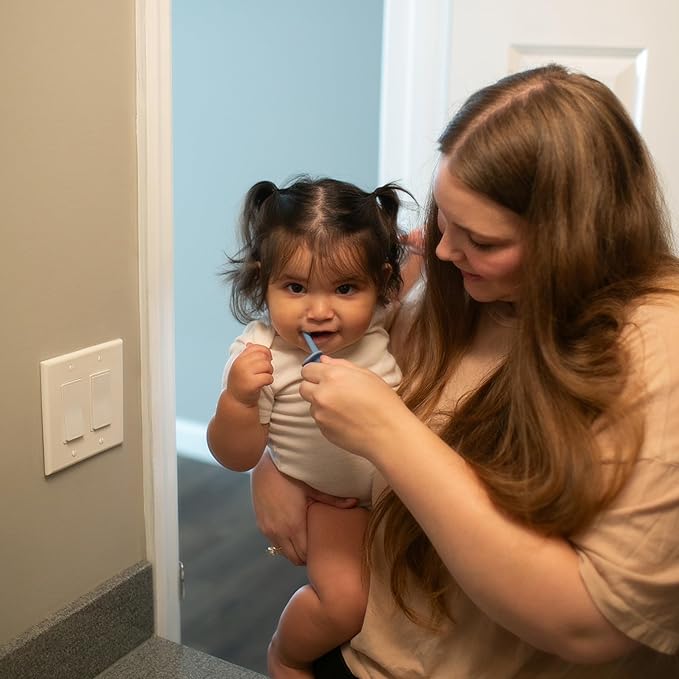 Dr. Brown's Infant-to-Toddler Training Toothbrush, Soft for Baby's First Teeth, Blue Elephant, 0-3 Years