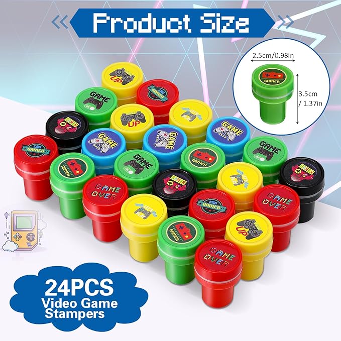 Aoriher 154 Pcs Video Game Party Favors Gift Set for Kids, Gaming Party Favors 20 Set of Keychain Bracelet Wristband Treat Bags Sticker Whistle, Game on Themed Gamer Boys Birthday Goodie Bag Fillers