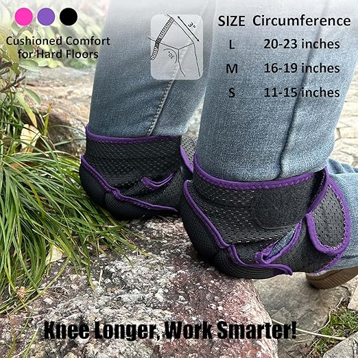 Women Knee Pads for Gardening, Knee Pad for Men Floor Work, Flooring Worker, Safety Knee Protectors for Scrubbing Floors, Lightweight Knee Cap Protection Pads for Carpenters, Retailers for Christmas, Purple S
