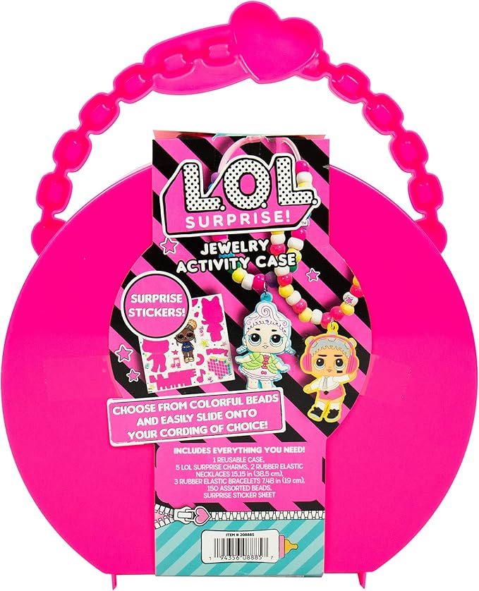 L.O.L. Surprise! Jewelry Activity Case, Create Your Own LOL Surprise Jewelry, Bead Kit Great for Travel and On-The-Go, 100+ Custom Accessories, DIY Jewelry Kit for Kids Ages 5, 6, 7, 8, 9