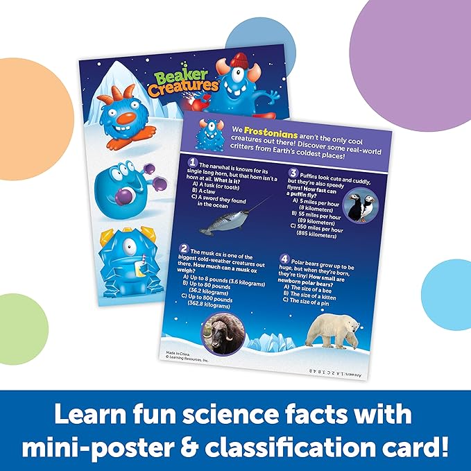 Learning Resources Beaker Creatures Fizzing Frost Reactor - 6 Pieces, Ages 5+ Volcano Science Kit for Kids, STEM Toys, Science Experiments for Kids