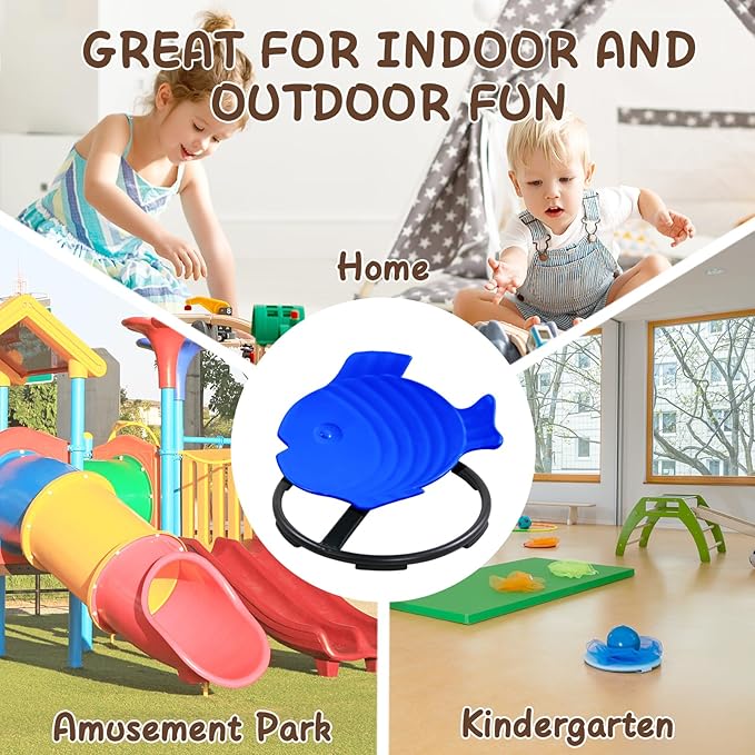 Autism Sensory Products Kids Swivel Chair for Autistic Kids Sensory Spinning Chair Spin Seat Sensory Indoor/Outdoor - Improve Balance & Motion Sickness Relief for Children & Teens