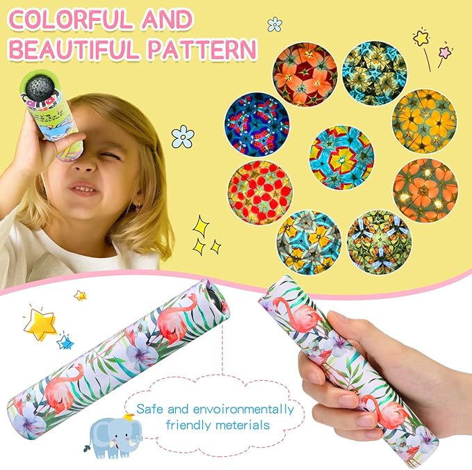 15 Pcs Classic Kaleidoscopes Kids Birthday Party Favor Old Fashioned Vintage Educational Toys Stocking Stuffers Goodie Bag Fillers for Classroom School Return Gifts Carnival Prizes (Cartoon Style)
