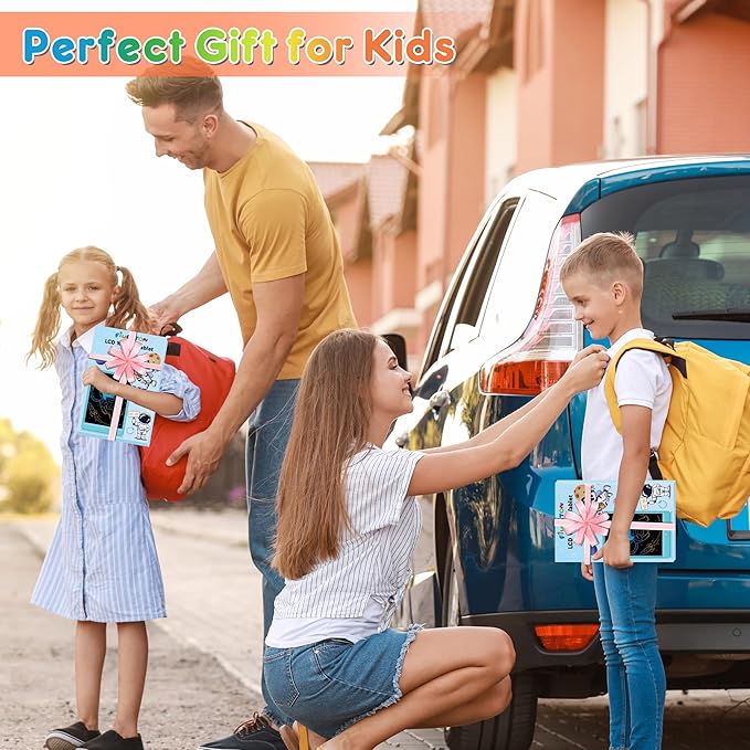 FLUESTON LCD Writing Tablet, Doodle Board Toys Gifts for 3-8 Year Old Girls Boys, 10 Inch Colorful Electronic Board Drawing Pad for Kids, Christmas Gifts for Toddler Educational Learning Travel,Orange