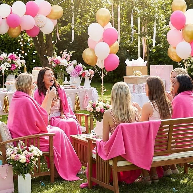 Kinlop Fleece Blanket Bulk 60 x 50 Inch Soft Lightweight Fleece Cozy Blanket Warm Throw Plush Pet Throw for Bed Couch Sofa Home Office Wedding Gifts Travel Camping(Azalea Pink,40 Packs)