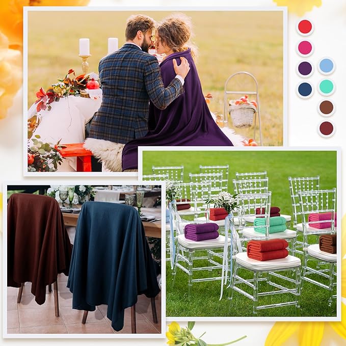 Kinlop Fleece Blanket Bulk 60 x 50 Inch Soft Lightweight Fleece Cozy Blanket Warm Throw Plush Pet Throw for Bed Couch Sofa Home Office Wedding Gifts Travel Camping(Elegant Color,40 Packs)