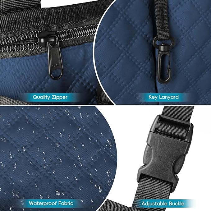 Wheelchair Bag with Cup Holder, Wheelchair Accessories Armrest Side Bag Multi Pockets Pouch for Electric Wheelchairs, Walker, Rollators & Mobility Scooters, Adults, Seniors, Navy Blue