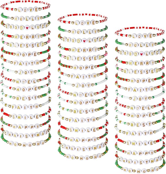 48 Pcs Colorful Kids Friendship Bracelet Set Adjustable Beads Bracelets Cute Friendship Princess Pretend Play Bracelet Stretch Beaded Bracelet Preppy Bracelets Set for Girls Women (Delicate)