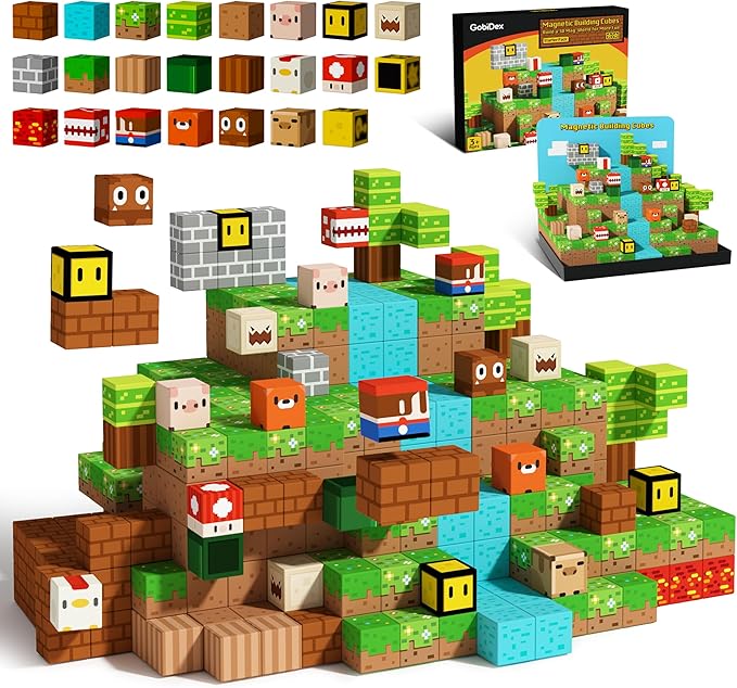 GobiDex Magnetic Blocks Kids Building Toys for Boys Girls 3+, Game-Based Build MagWonder with Magnet Construction Toys, Upgraded STEM Sensory Gift for Christmas Birthday
